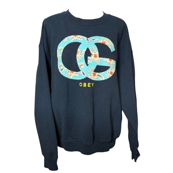 OBEY OG monogram logo signature Large sweatshirt streetwear - Picture 1 of 4